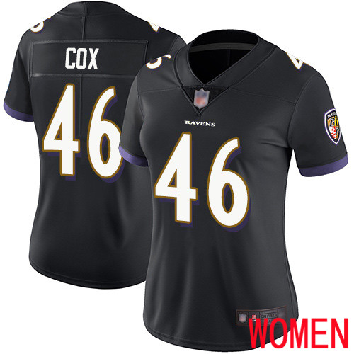 Baltimore Ravens Limited Black Women Morgan Cox Alternate Jersey NFL Football #46 Vapor Untouchable->women nfl jersey->Women Jersey